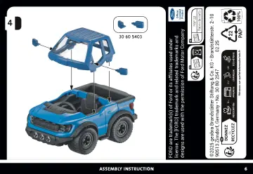 Manual de instruções Playmobil 71858 - PLAYMOBIL X Ford F-150 Raptor (6)