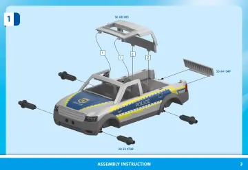 Notices de montage Playmobil 71875 - Pick-up de police, moto & 2 personnages (3)