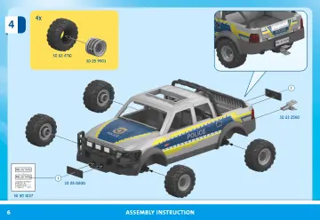 Notices de montage Playmobil 71875 - Pick-up de police, moto & 2 personnages (6)