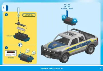 Notices de montage Playmobil 71875 - Pick-up de police, moto & 2 personnages (7)