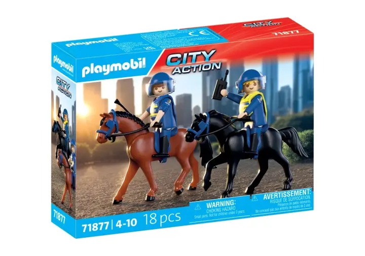 Playmobil 71877 - 2 policiers cavaliers avec leurs chevaux - BOX