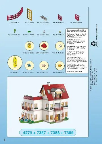 Manual de instruções Playmobil 7387 - Andar adicional para a Casa Moderna 4279 (8)