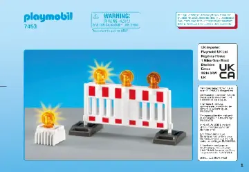 Building instructions Playmobil 7453 - Barricade / warning light (1)