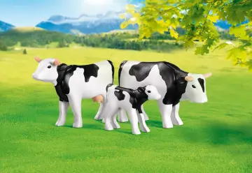 Playmobil 7892 - 2 Zwarte koeien met kalfje