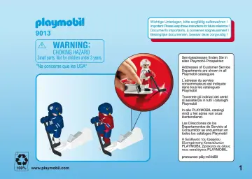 Manual de instruções Playmobil 9013 - NHL™ Blister Montreal Canadiens™ vs Toronto Maple Leafs™ (1)