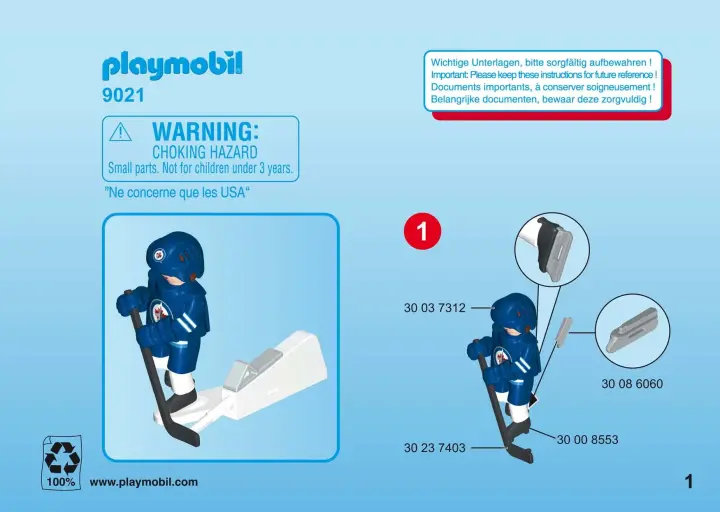 Bauanleitungen Playmobil 9021 - NHL™ Winnipeg Jets™ Player (1)