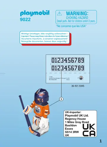 Manuales de instrucciones Playmobil 9022 - NHL Portero Edmonton Oilers (1)