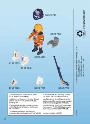 Manuales de instrucciones Playmobil 9022 - NHL Portero Edmonton Oilers (2)