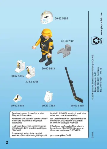 Bauanleitungen Playmobil 9028 - NHL™ Pittsburgh Penguins™ Goalie (2)