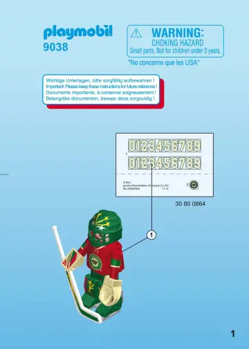 Bauanleitungen Playmobil 9038 - NHL™ Minnesota Wild™ Goalie (1)