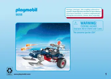 Bouwplannen Playmobil 9058 - Sneeuwscooter met ijspiraat (1)