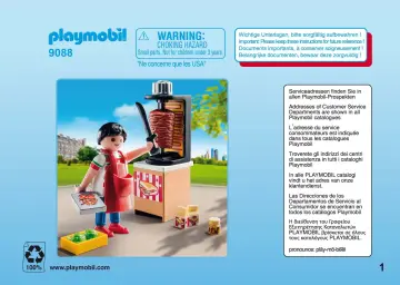 Notices de montage Playmobil 9088 - Vendeur de kebab (1)