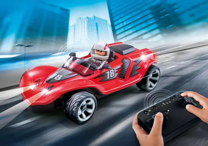 Playmobil 9090 - Voiture de course rouge radiocommandée