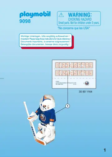 Manuales de instrucciones Playmobil 9098 - NHL™ New York Islanders™ Goalie (1)