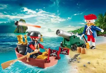 Playmobil 9102 - Maxi Βαλιτσάκι Λιμενοφύλακας με κανόνι και πειρατής σε βάρκα