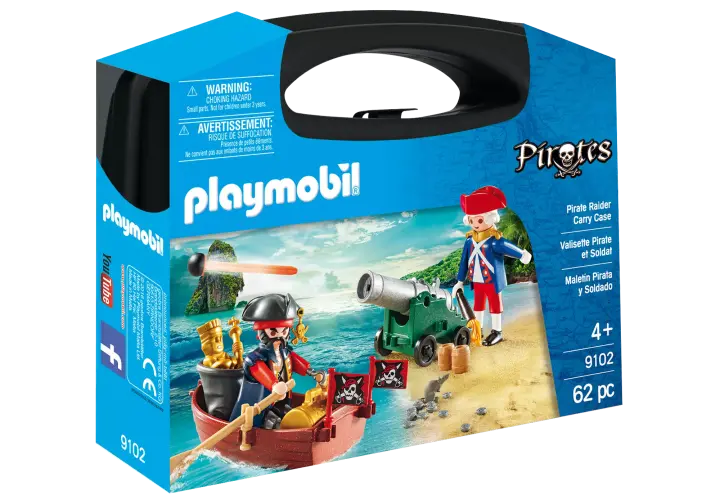 Playmobil 9102 - Maxi Βαλιτσάκι Λιμενοφύλακας με κανόνι και πειρατής σε βάρκα - BOX