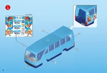 Istruzioni di montaggio Playmobil 9117 - PLAYMOBIL-FunPark Bus navetta (2)