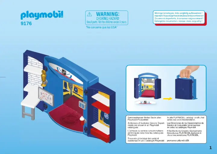 Összeszerelési útmutatók Playmobil 9176 - NHL™ Locker Room Play Box (1)