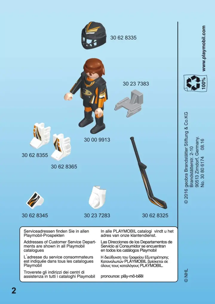 Bauanleitungen Playmobil 9187 - NHL™ Anaheim Ducks™Goalie (2)