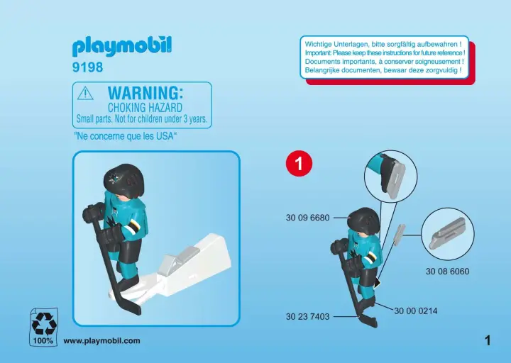 Bauanleitungen Playmobil 9198 - NHL™ San Jose Sharks™ Player (1)