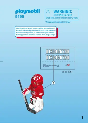 Manuales de instrucciones Playmobil 9199 - NHL™ Carolina Hurricanes™ Goalie (1)