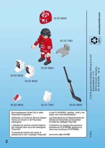 Manual de instruções Playmobil 9199 - NHL™ Carolina Hurricanes™ Goalie (2)