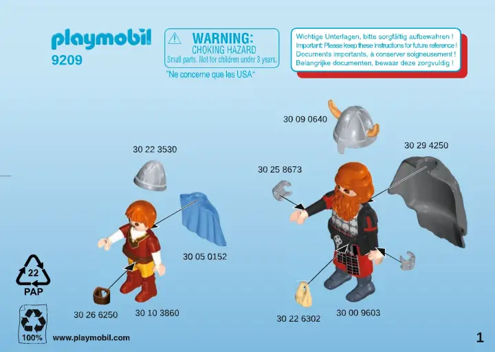 Manual de instruções Playmobil 9209 - Vikings com escudo (1)