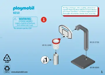 Bygganvisningar Playmobil 9210 - En mot en basketboll (1)