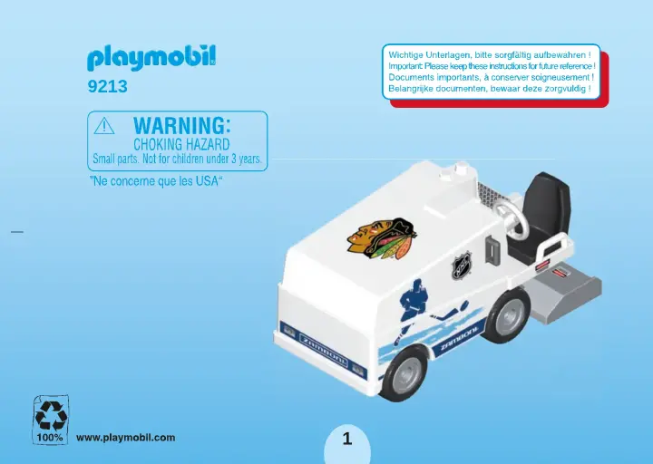 Manuales de instrucciones Playmobil 9213 - NHL™ Zamboni® Machine (1)