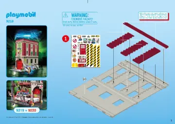 Istruzioni di montaggio Playmobil 9219 - Caserma dei Ghostbusters (1)