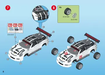 Bygganvisningar Playmobil 9225 - Porsche 911 GT3 Cup (8)