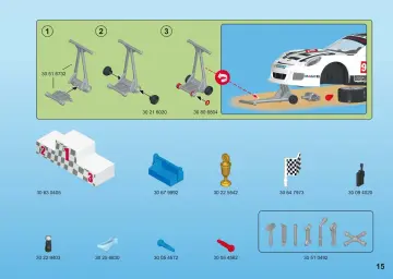 Bygganvisningar Playmobil 9225 - Porsche 911 GT3 Cup (15)