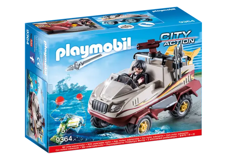 Playmobil 9364 - Véhicule amphibie et bandit - BOX