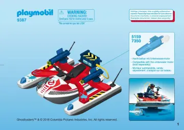 Οδηγίες συναρμολόγησης Playmobil 9387 - Δρ. Ζέντμορ με Aqua Scooter (1)