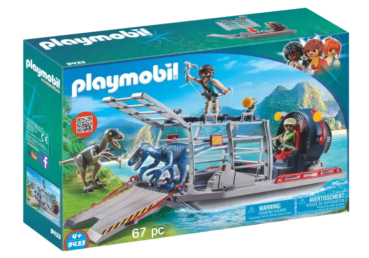 Playmobil 9433 - Bateau avec cage et deinonychus - BOX