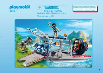 Notices de montage Playmobil 9433 - Bateau avec cage et deinonychus (1)