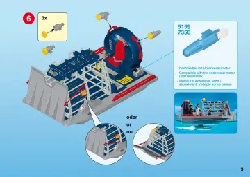 Bauanleitungen Playmobil 9433 - Propellerboot mit Dinokäfig (9)