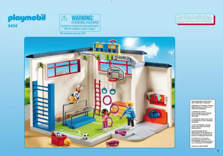 Bauanleitungen Playmobil 9454 - Turnhalle (1)
