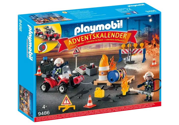 Playmobil 9486 - Χριστουγεννιάτικο Ημερολόγιο - Επιχείρηση πυρόσβεσης Εργοταξίου - BOX