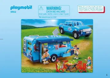 Bouwplannen Playmobil 9502 - PLAYMOBIL-FunPark Pickup met caravan (1)
