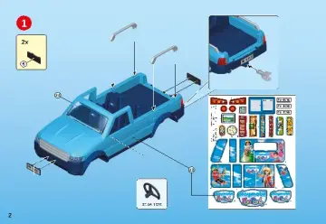 Bouwplannen Playmobil 9502 - PLAYMOBIL-FunPark Pickup met caravan (2)