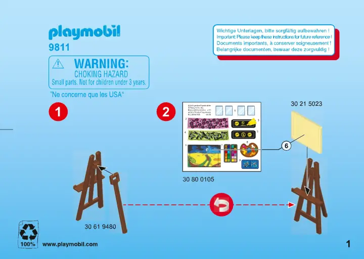 Notices de montage Playmobil 9811 - Salle de classe arts plastiques (1)