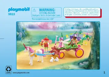 Οδηγίες συναρμολόγησης Playmobil 9823 - Άμαξα με μονόκερο και τρεις νεραϊδούλες (1)