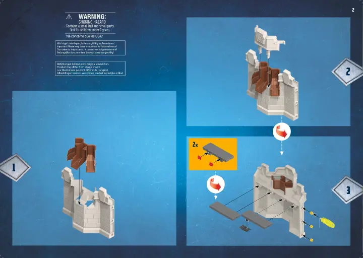Manual de instruções Playmobil 9839 - Extensão da parede com catapulta para o Grande Castelo de Novelmore (2)