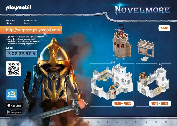 Bauanleitungen Playmobil 9840 - Turmerweiterung mit Steinabwurf für die Große Burg von Novelmore (1)
