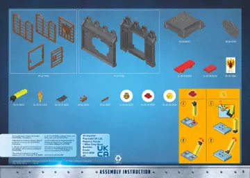 Notices de montage Playmobil 9841 - Façade d'extension avec prison et mur cassable pour la Forteresse volcanique des Burnham Raiders (8)