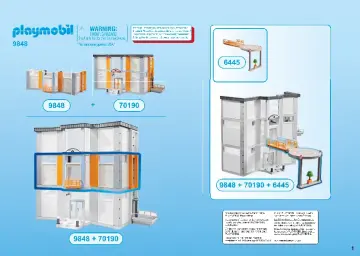 Bauanleitungen Playmobil 9848 - Etagenergänzung Krankenhaus (1)