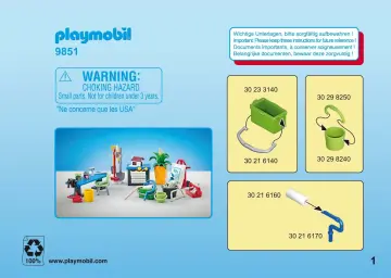 Manual de instruções Playmobil 9851 - Mobília e acessórios para oficina (1)