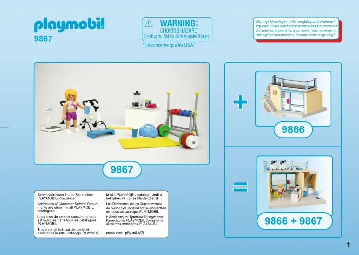 Manual de instruções Playmobil 9867 - Ginásio (1)